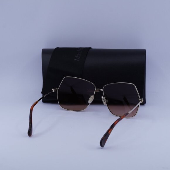 MaxMara MM0035-H 30F Geometric Sunglasses - Gold/Brown - Picture 11 of 11
